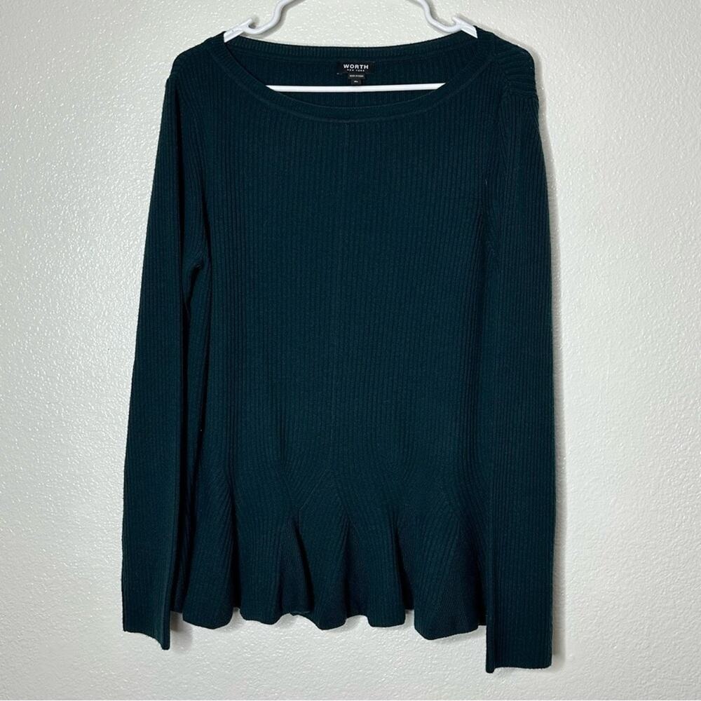 Worth Wool Blend Dark Green Stretchy Long Sleeve XL